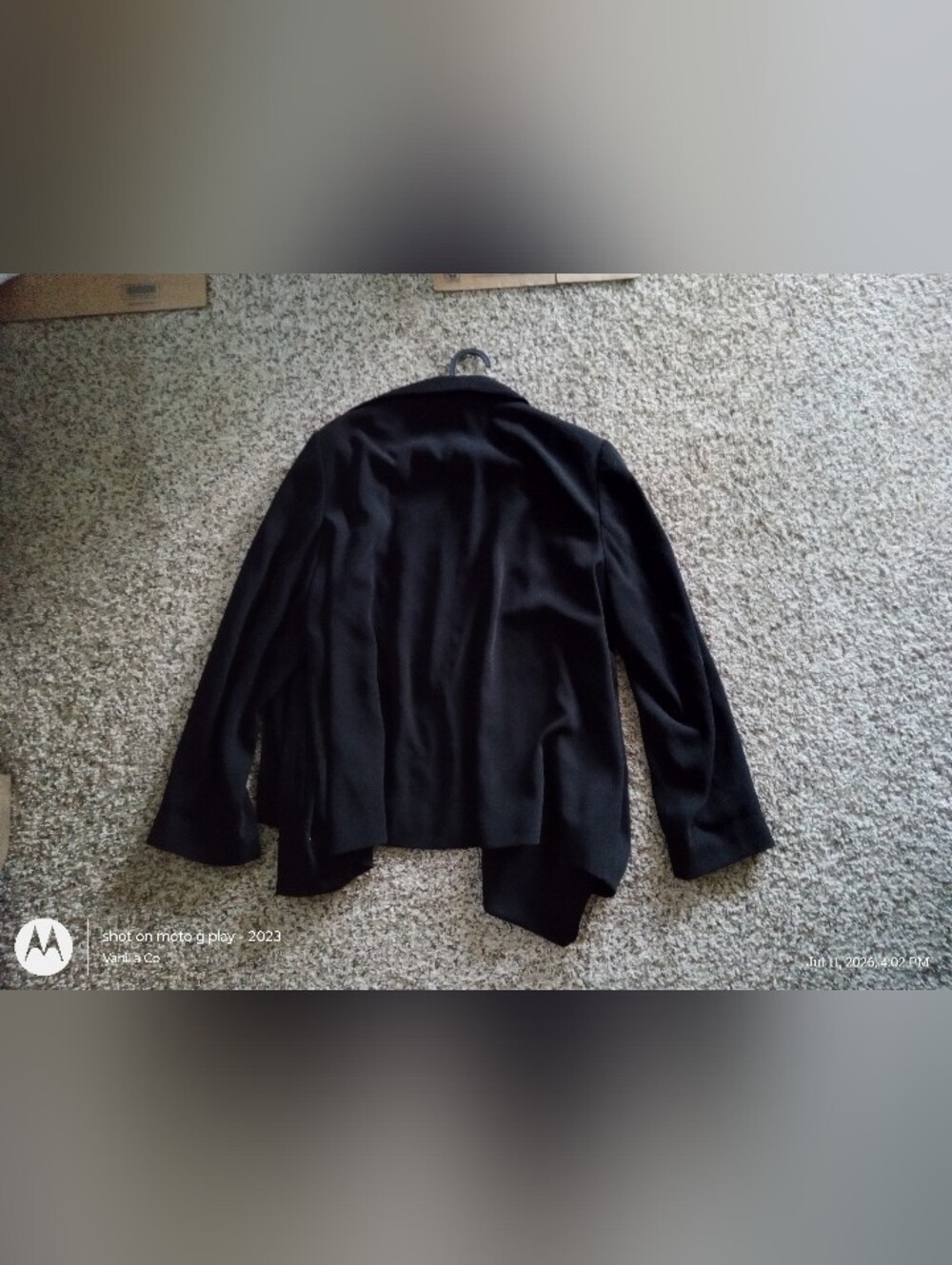 Eileen Fisher Silk Blend Drape Front Cardigan Long Sleeve Black XL - Picture 4 of 7